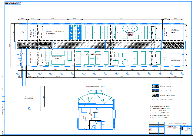 Компоновочная схема заготовительно-сборочно-сварочного цеха по производству корпусов клиновой задвижки УК 11113-1000
