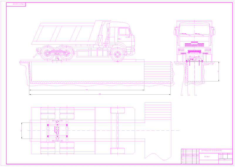 Мондажный чертеж наканавного гидравлического подъёмника грузовых автомобилей