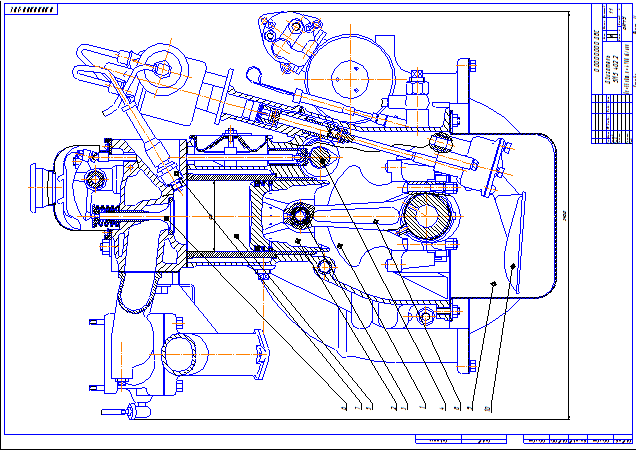 Поперечный разрез двигателя ЗМЗ 402.2